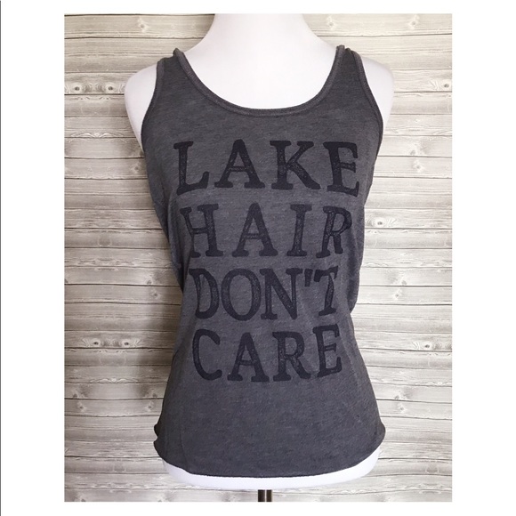 Tops - 4 for $25 lake hair don’t care Grey tank top